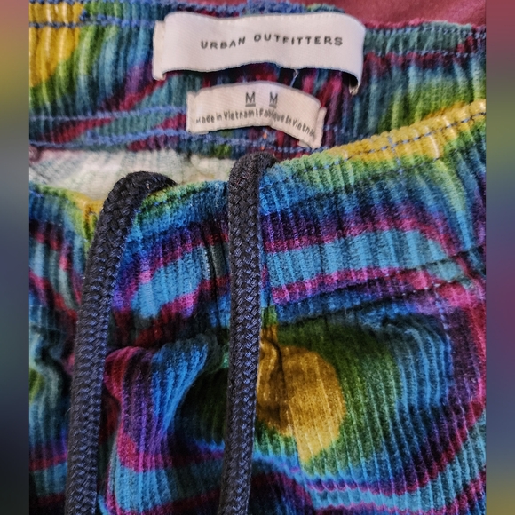 Urban Outfitters Unisex Corduroy Pschedelic Rainbow Drawstring Beach Pants M - Picture 7 of 11